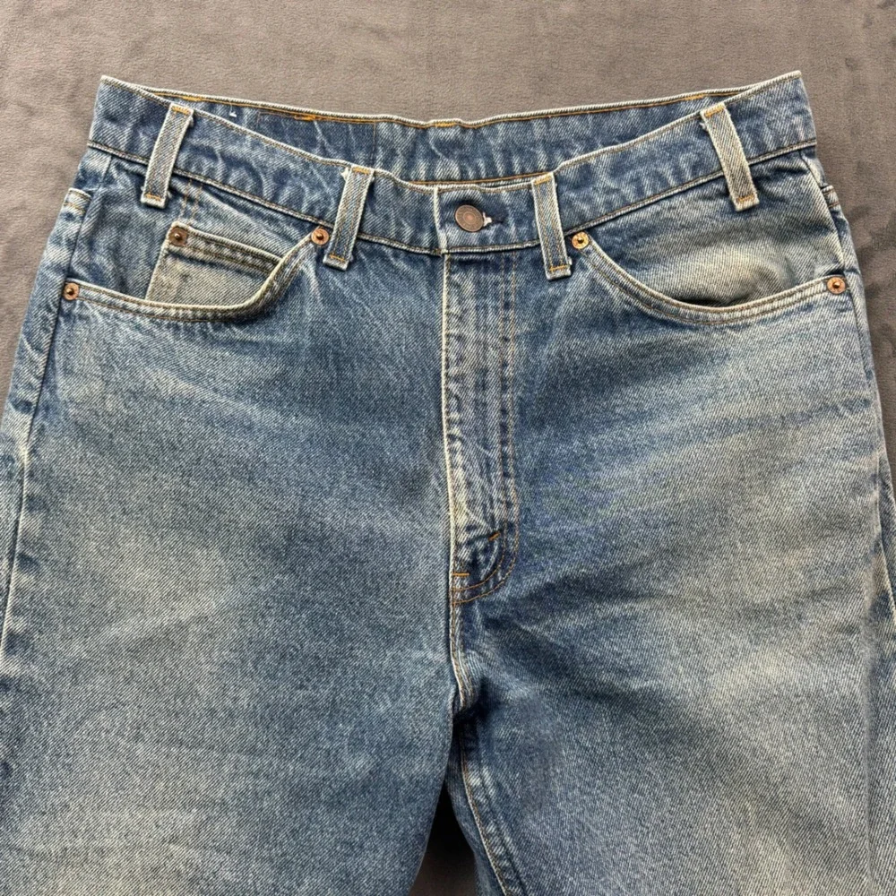Vintage Levis 517 Orange Tab Jeans Men 34x34 Made in USA Blue Bootcut 20517-0217